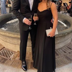 Amsale BLACK Harriet cowl neck dress, size 6 (fits like a standard 4 or 6)